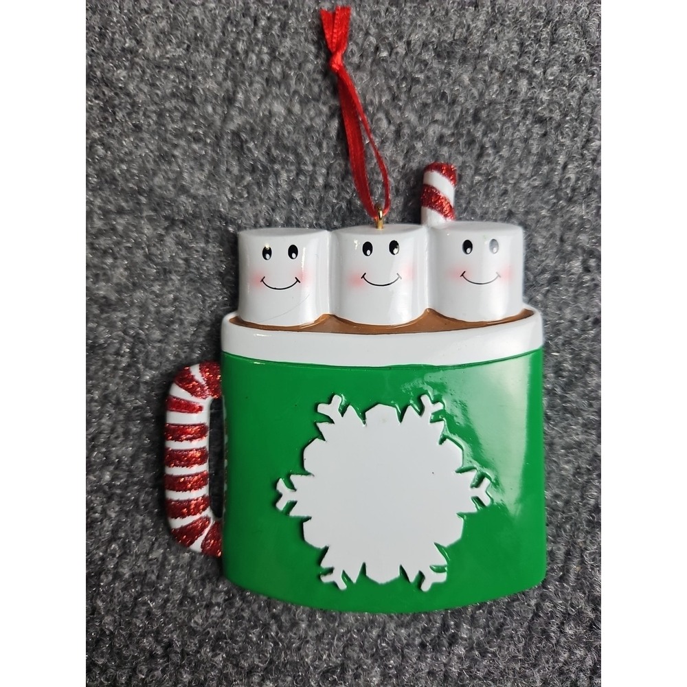 Personalized Christmas Ornament Marshmallow Mug Of Three,Custom Name Family Of 3